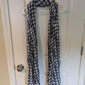 Blue and White Checkered Scarf